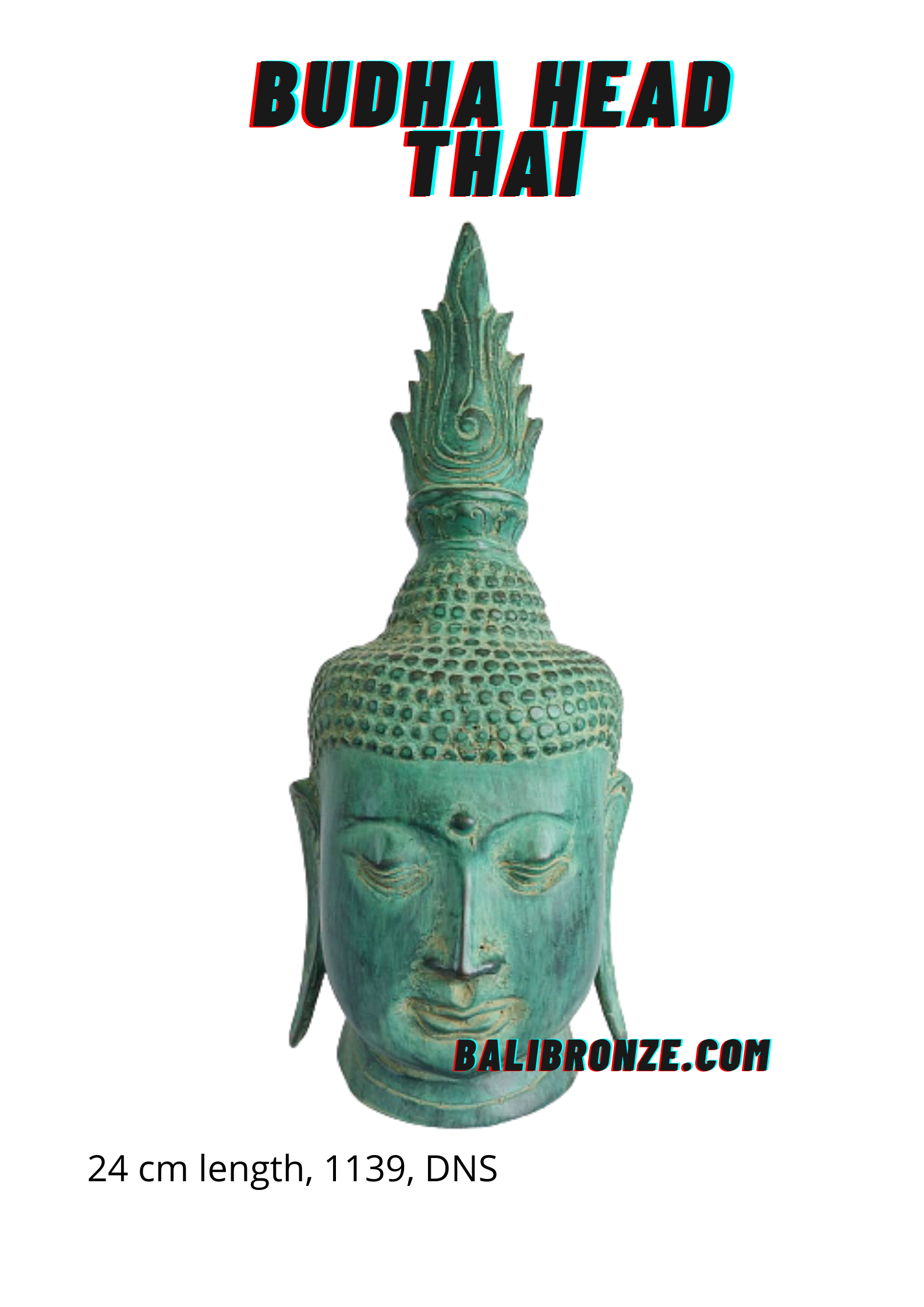 1139 Budha Head Thai 24 cm DNS