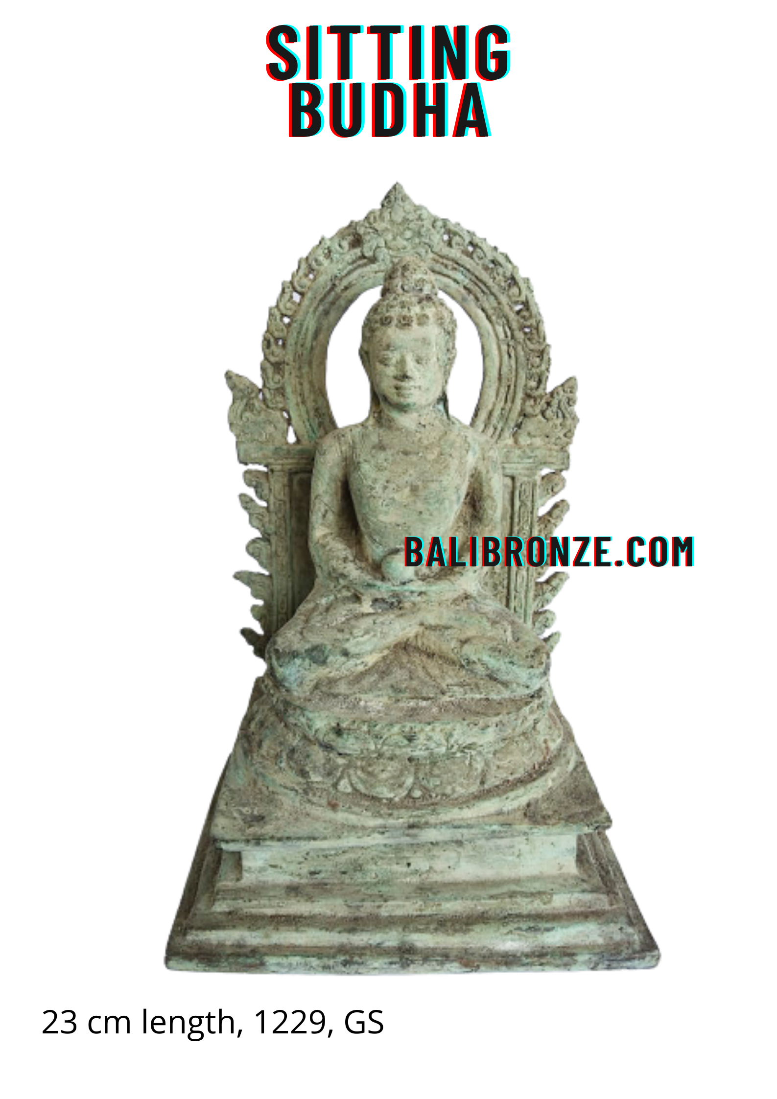 1229 Sitting Budha 23 cm GS