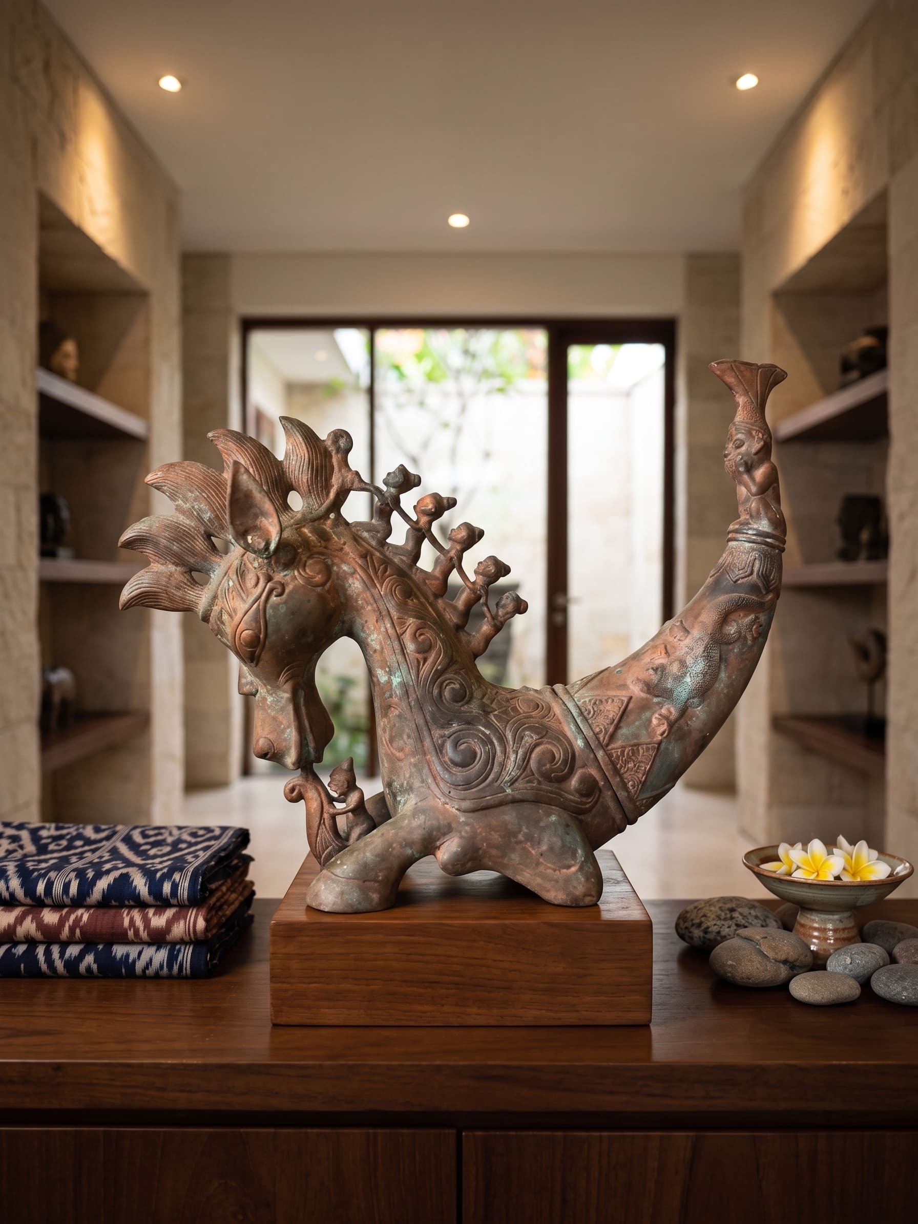 1034 Antique Seahorse 50cm TGS