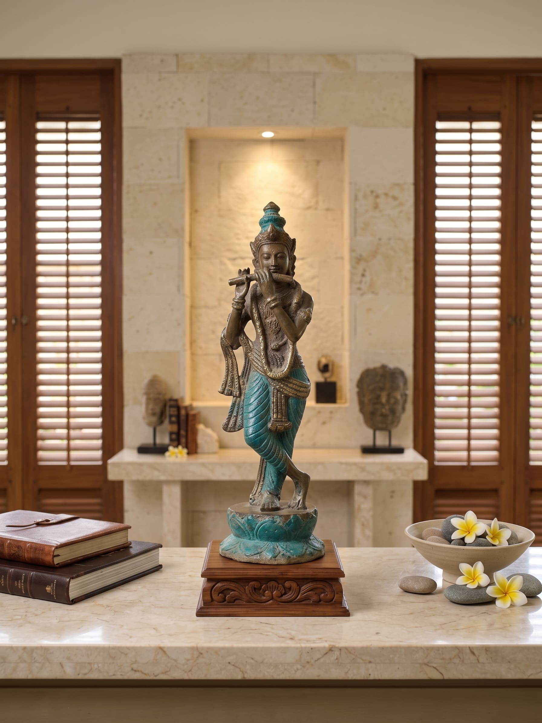 1055 Krishna with flute 23 cm GS